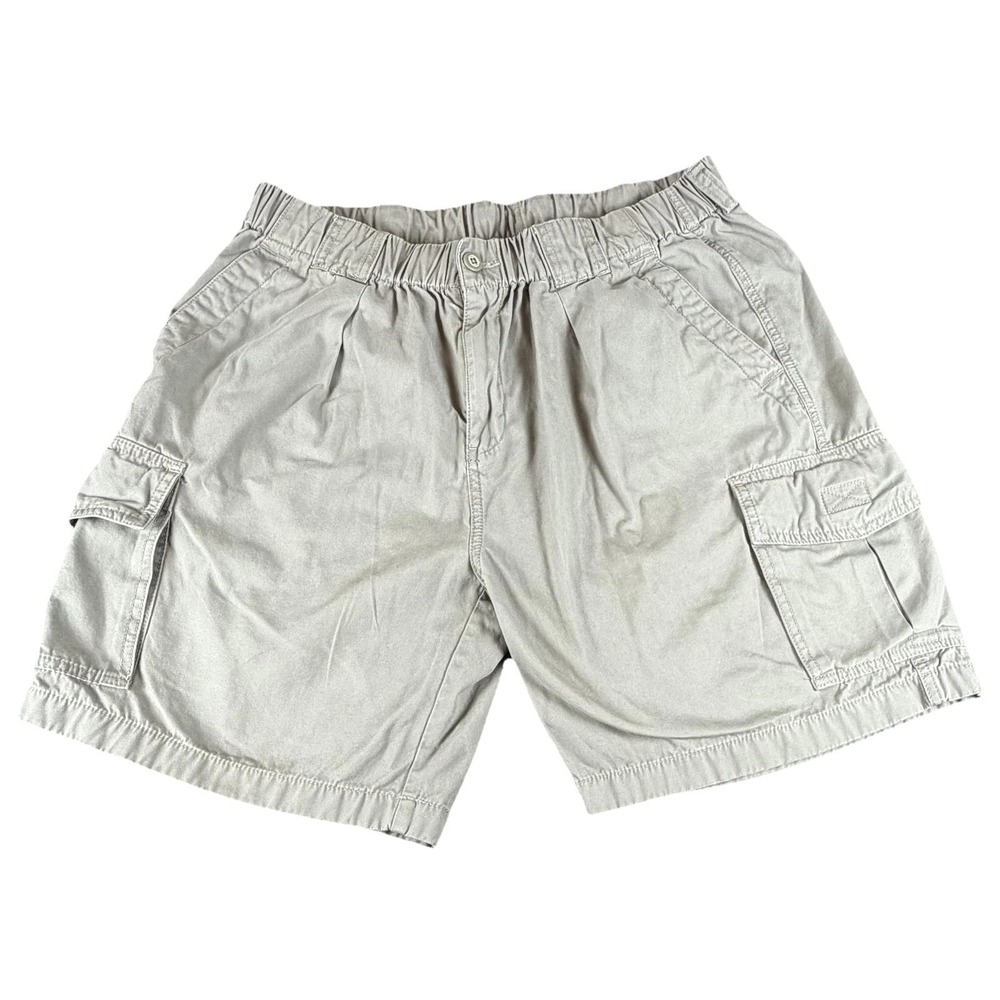 Woolrich Shorts Mens 40 Beige Cargo Pleated Elastic Waist 8 Inseam Summer